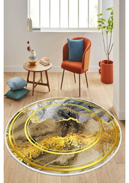 Dijital Baskılı Kaymaz Taban Yıkanabilir Yuvarlak Salon Halısı ve Mutfak Halısı NHY-HY-1044