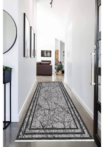 Dijital Baskılı Kaymaz Taban Yıkanabilir Modern Desenli Koridor Halısı Yolluk NHU-HS-223