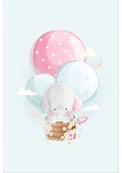 Dijital Baskılı Kaymaz Tabanlı Yıkanabilir Fil Desenli Çocuk Odası Halısı NHÇ-HP-720 fiyatları