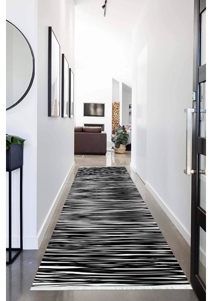 Dijital Baskılı Kaymaz Taban Yıkanabilir Modern Desenli Koridor Halısı Yolluk NHU-HS-439