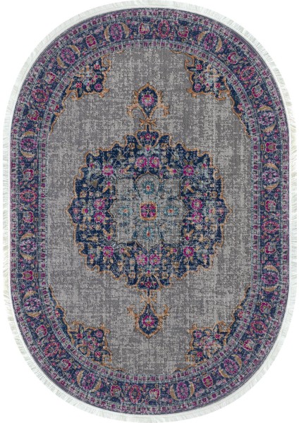 Dijital Baskılı Kaymaz Taban Yıkanabilir Oval Salon Halısı Mutfak Halısı ve Yolluk NHO-HT-753