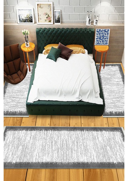 Dijital Baskılı Kaymaz Taban Yıkanabilir 3'lü Yatak Odası Takım Halısı NHYO-HT-512