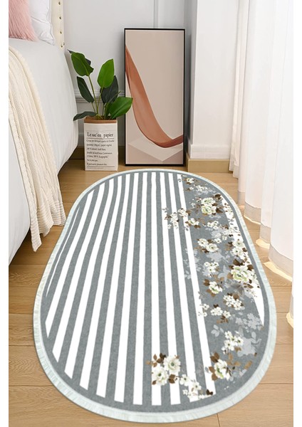 Dijital Baskılı Kaymaz Taban Yıkanabilir Oval Salon Halısı Mutfak Halısı ve Yolluk NHO-HT-200