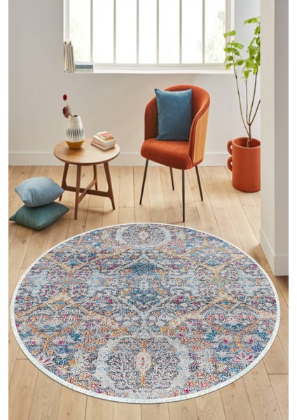 Dijital Baskılı Kaymaz Taban Yıkanabilir Yuvarlak Salon Halısı ve Mutfak Halısı NHY-HT-754