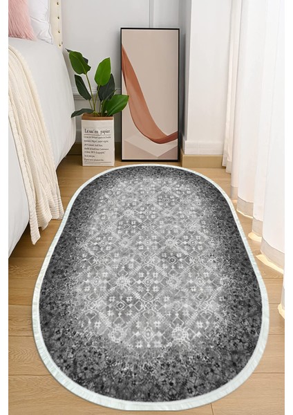 Dijital Baskılı Kaymaz Taban Yıkanabilir Oval Salon Halısı Mutfak Halısı ve Yolluk NHO-HT-245
