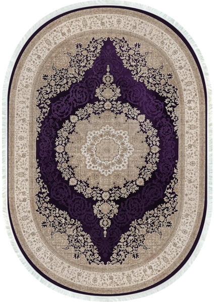 Dijital Baskılı Kaymaz Taban Yıkanabilir Oval Salon Halısı Mutfak Halısı ve Yolluk NHO-HT-1014