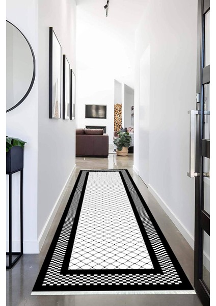 Dijital Baskılı Kaymaz Taban Yıkanabilir Modern Desenli Koridor Halısı Yolluk NHU-HS-525