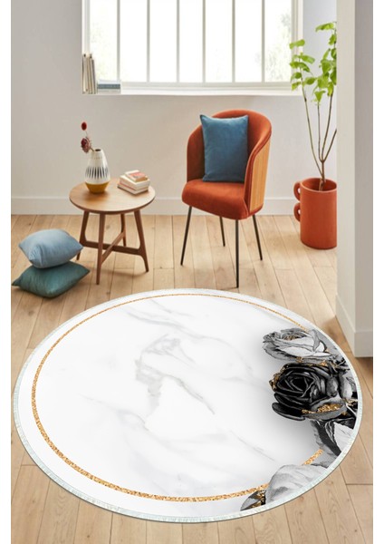 Dijital Baskılı Kaymaz Taban Yıkanabilir Yuvarlak Salon Halısı ve Mutfak Halısı NHY-HY-1446