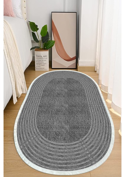 Dijital Baskılı Kaymaz Taban Yıkanabilir Oval Salon Halısı Mutfak Halısı ve Yolluk NHO-HY-1240