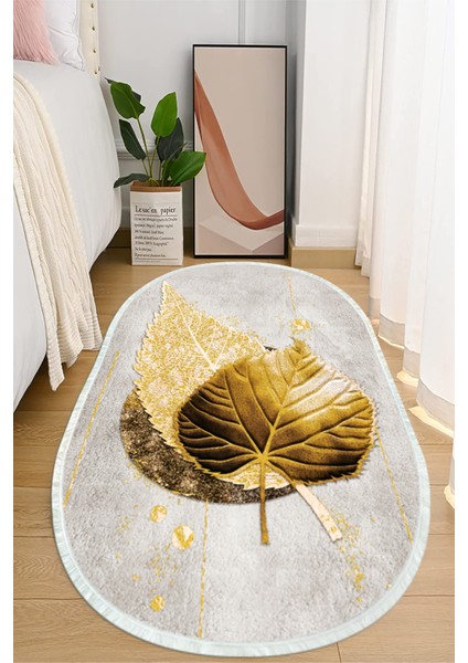 Dijital Baskılı Kaymaz Taban Yıkanabilir Oval Salon Halısı Mutfak Halısı ve Yolluk NHO-HY-1273