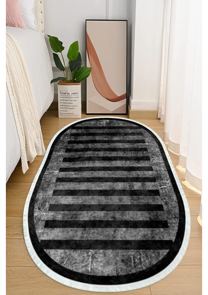 Dijital Baskılı Kaymaz Taban Yıkanabilir Oval Salon Halısı Mutfak Halısı ve Yolluk NHO-SD-247