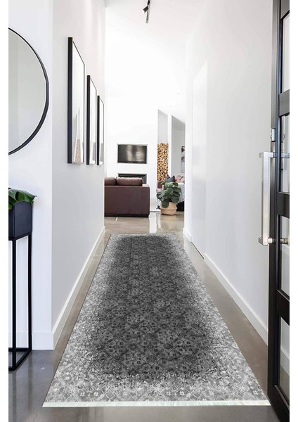 Dijital Baskılı Kaymaz Taban Yıkanabilir Modern Desenli Koridor Halısı Yolluk NHU-HT-244