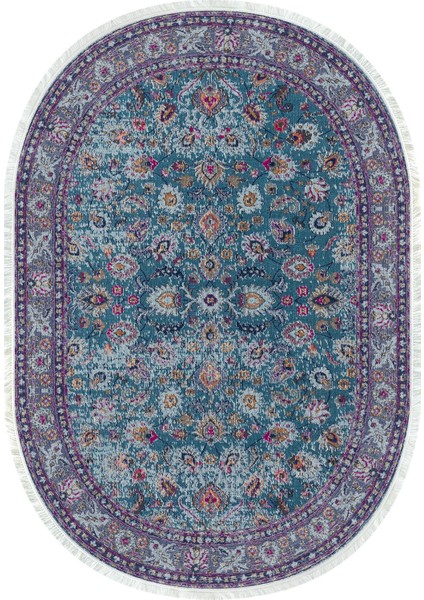 Dijital Baskılı Kaymaz Taban Yıkanabilir Oval Salon Halısı Mutfak Halısı ve Yolluk NHO-HT-757