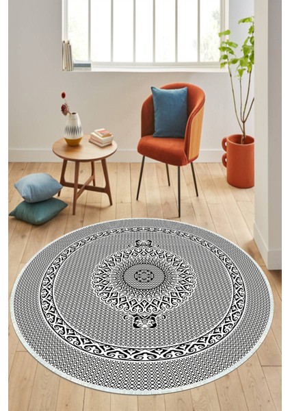 Dijital Baskılı Kaymaz Taban Yıkanabilir Yuvarlak Salon Halısı ve Mutfak Halısı NHY-HS-563