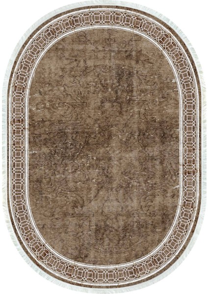 Dijital Baskılı Kaymaz Taban Yıkanabilir Oval Salon Halısı Mutfak Halısı ve Yolluk NHO-HT-239