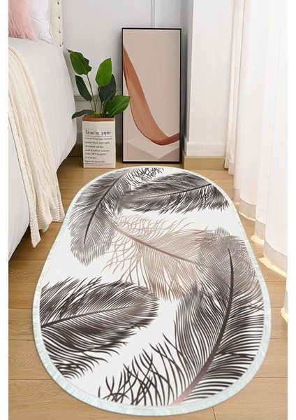 Dijital Baskılı Kaymaz Taban Yıkanabilir Oval Salon Halısı Mutfak Halısı ve Yolluk NHO-HY-1365