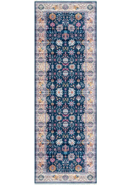 Dijital Baskılı Kaymaz Taban Yıkanabilir Etnik Desenli Koridor Halısı Yolluk NHU-HT-995