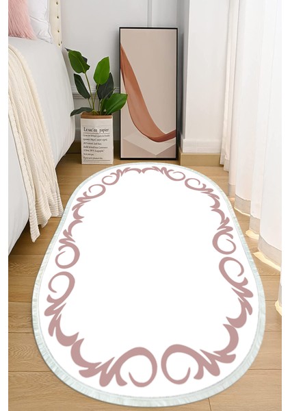 Dijital Baskılı Kaymaz Taban Yıkanabilir Oval Salon Halısı Mutfak Halısı ve Yolluk NHO-HT-871