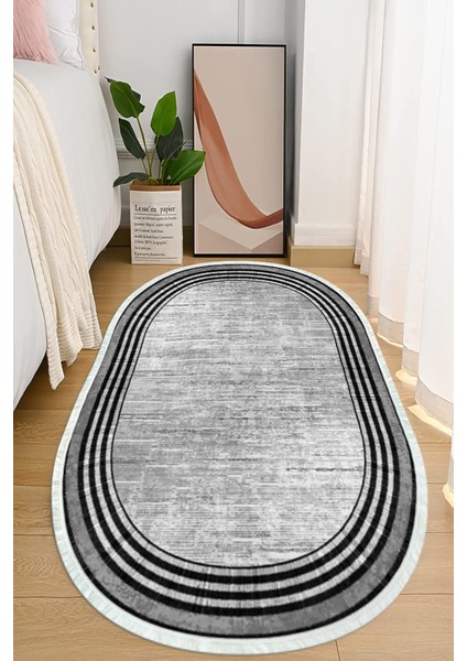 Dijital Baskılı Kaymaz Taban Yıkanabilir Oval Salon Halısı Mutfak Halısı ve Yolluk NHO-HT-664