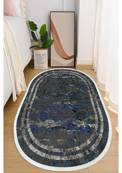 Dijital Baskılı Kaymaz Taban Yıkanabilir Oval Salon Halısı Mutfak Halısı ve Yolluk NHO-HY-1266