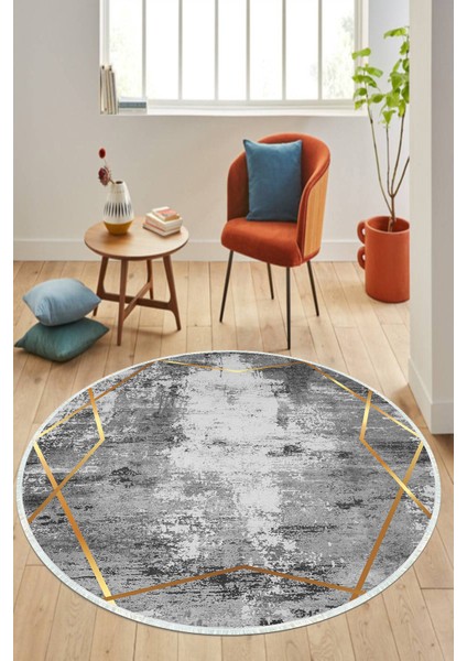 Dijital Baskılı Kaymaz Taban Yıkanabilir Yuvarlak Salon Halısı ve Mutfak Halısı NHY-HT-694
