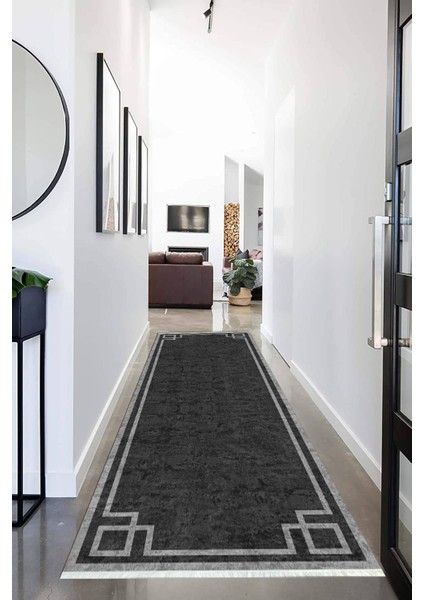 Dijital Baskılı Kaymaz Taban Yıkanabilir Modern Desenli Koridor Halısı Yolluk NHU-HT-364