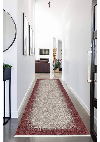 Dijital Baskılı Kaymaz Taban Yıkanabilir Modern Desenli Koridor Halısı Yolluk NHU-HT-247