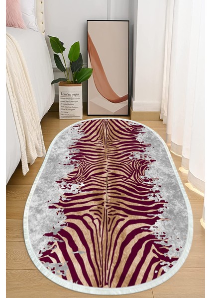 Dijital Baskılı Kaymaz Taban Yıkanabilir Oval Salon Halısı Mutfak Halısı ve Yolluk NHO-HT-1117