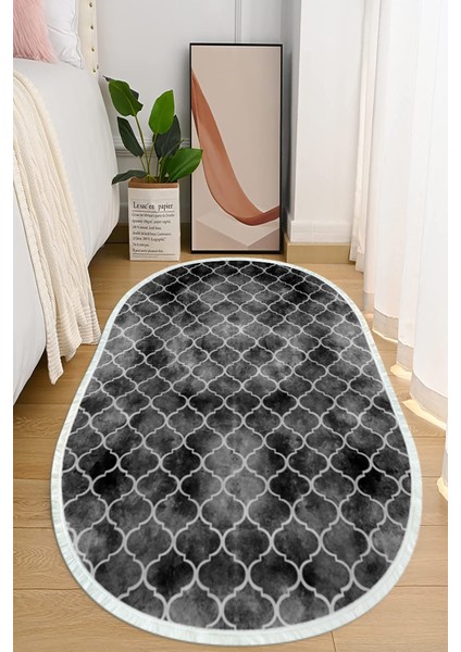 Dijital Baskılı Kaymaz Taban Yıkanabilir Oval Salon Halısı Mutfak Halısı ve Yolluk NHO-HS-366