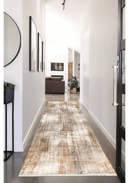 Dijital Baskılı Kaymaz Taban Yıkanabilir Modern Desenli Koridor Halısı Yolluk NHU-HY-1284