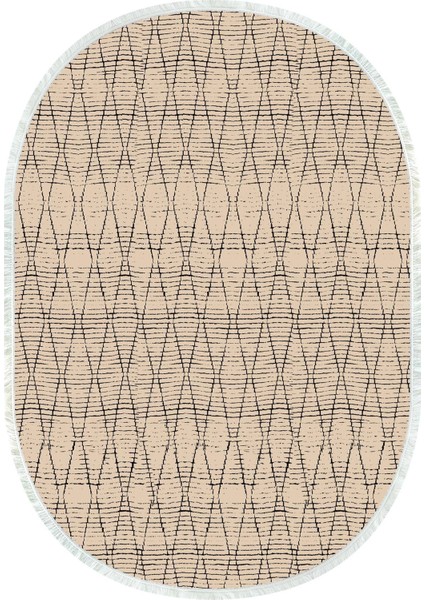 Dijital Baskılı Kaymaz Taban Yıkanabilir Oval Salon Halısı Mutfak Halısı ve Yolluk NHO-HT-728
