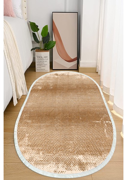 Dijital Baskılı Kaymaz Taban Yıkanabilir Oval Salon Halısı Mutfak Halısı ve Yolluk NHO-SD-343