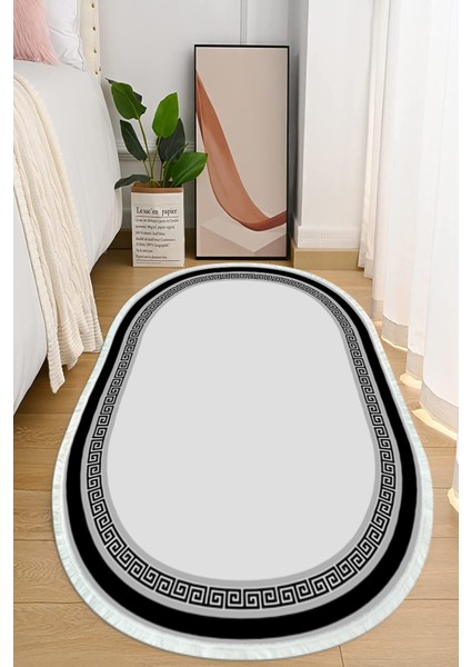 Dijital Baskılı Kaymaz Taban Yıkanabilir Oval Salon Halısı Mutfak Halısı ve Yolluk NHO-HT-857