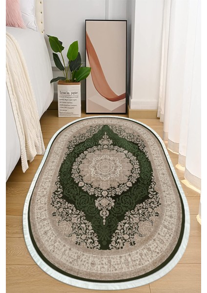Dijital Baskılı Kaymaz Taban Yıkanabilir Oval Salon Halısı Mutfak Halısı ve Yolluk NHO-HT-1000