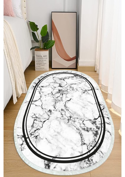 Dijital Baskılı Kaymaz Taban Yıkanabilir Oval Salon Halısı Mutfak Halısı ve Yolluk NHO-HT-794