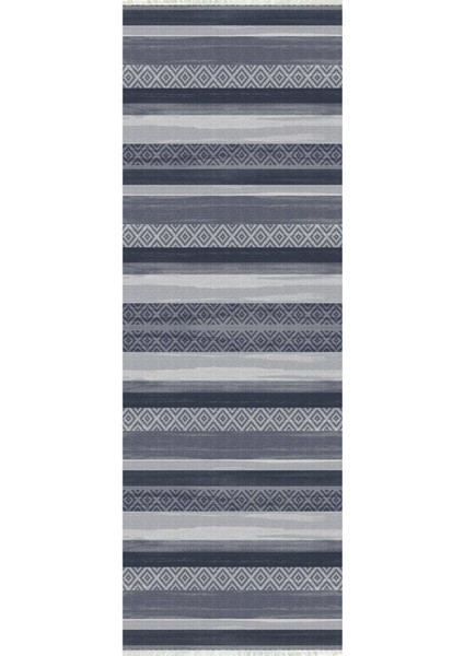 Dijital Baskılı Kaymaz Taban Yıkanabilir Modern Desenli Koridor Halısı Yolluk NHU-HT-1007