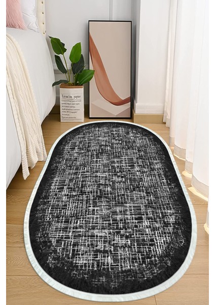 Dijital Baskılı Kaymaz Taban Yıkanabilir Oval Salon Halısı Mutfak Halısı ve Yolluk NHO-HT-181