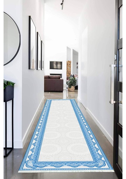 Dijital Baskılı Kaymaz Taban Yıkanabilir Modern Desenli Koridor Halısı Yolluk Nhu-Hk-19
