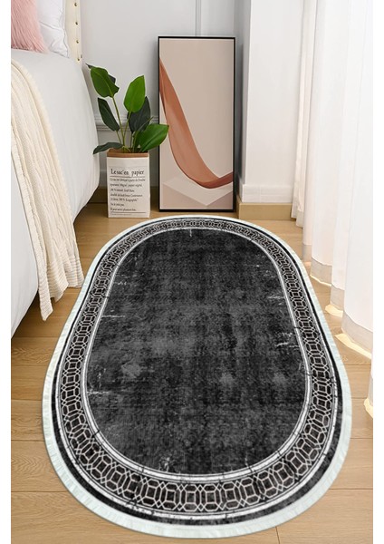 Dijital Baskılı Kaymaz Taban Yıkanabilir Oval Salon Halısı Mutfak Halısı ve Yolluk NHO-HT-238