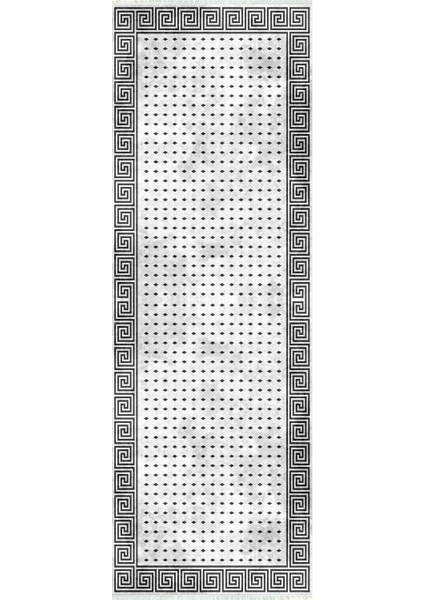 Dijital Baskılı Kaymaz Taban Yıkanabilir Modern Çerçeveli Halısı Yolluk NHU-HT-161