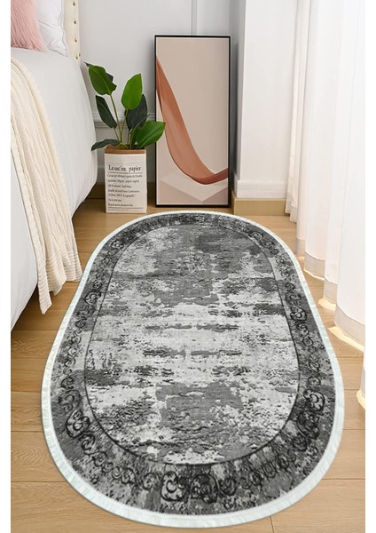 Dijital Baskılı Kaymaz Taban Yıkanabilir Oval Salon Halısı Mutfak Halısı ve Yolluk NHO-SD-309