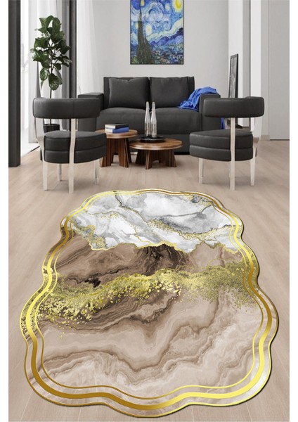 Dijital Baskılı Kaymaz Taban Yıkanabilir Lazer Kesim Salon Halısı ve Yolluk NH-LZR-HT-960