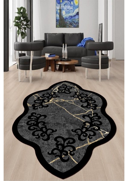 Dijital Baskılı Kaymaz Taban Yıkanabilir Lazer Kesim Salon Halısı ve Yolluk NH-LZR-SD-662