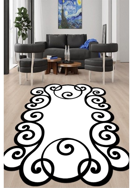 Dijital Baskılı Kaymaz Taban Yıkanabilir Lazer Kesim Salon Halısı ve Yolluk NH-LZR-HY-1165