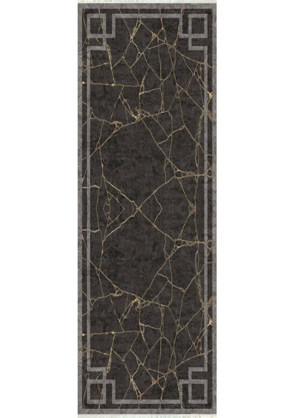 Dijital Baskılı Kaymaz Taban Yıkanabilir Modern Desenli Koridor Halısı Yolluk NHU-HT-366