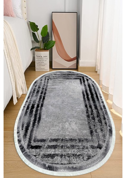 Dijital Baskılı Kaymaz Taban Yıkanabilir Oval Salon Halısı Mutfak Halısı ve Yolluk NHO-SD-236