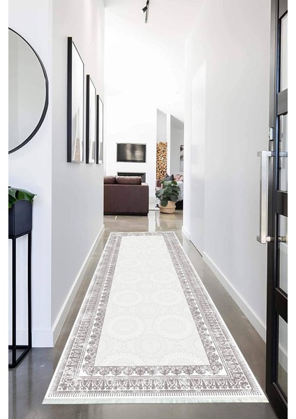 Dijital Baskılı Kaymaz Taban Yıkanabilir Modern Desenli Koridor Halısı Yolluk NHU-HT-1119