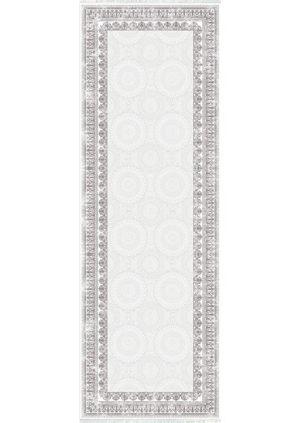 Dijital Baskılı Kaymaz Taban Yıkanabilir Modern Desenli Koridor Halısı Yolluk NHU-HT-1119