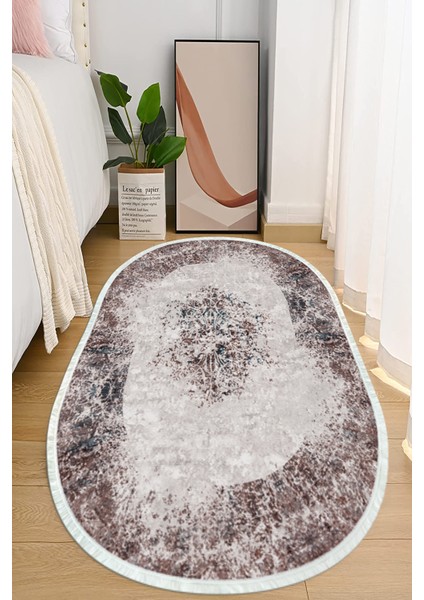 Dijital Baskılı Kaymaz Taban Yıkanabilir Oval Salon Halısı Mutfak Halısı ve Yolluk NHO-HT-198