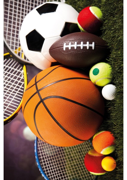 Dijital Baskılı Kaymaz Tabanlı Yıkanabilir Basketbol Toplu Çocuk Odası Halısı NHÇ-HP-778